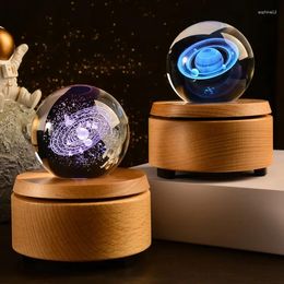 Figurines décoratives Night Light Milky Way Galaxy Solar System Crystal Ball Enfants Lampe Courise Ambient Creative Gift