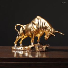 Decorative Figurines Nordic Bull Spirit Soars To The Sky Resin Living Room Bedroom TV Cabinet Sculpture Animal Bullfighting