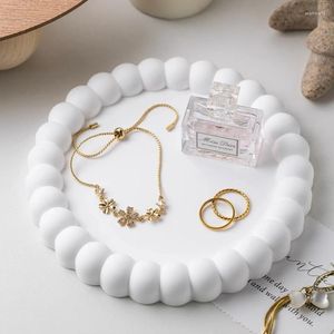 Decoratieve beeldjes Noordse kamerbureau Creative Bubble White gips sieradenlade Huisdecoratie Accessoires Kawaii Living Key opslaggeschenk