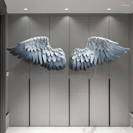 Figurines décoratives Nordic Style Home Decor Wings 3D Stéréoscopique décoration murale salon
