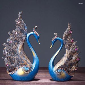 Figurines décoratives Nordic Swan Miniatures Résine Crafts Salon Room Wine Cabinet Home Decoration Accessories Mariage Cadeau