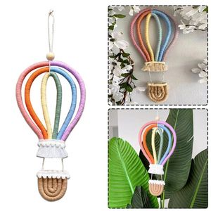 Decoratieve Beeldjes Nordic Geweven Luchtballon Muur Opknoping Ornamenten Macrame Rianbow Tapijt Hanger Baby Kinderkamer Kinderkamer Decor