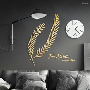 Decoratieve beeldjes Noord -Europa Golden tarwemuur Hanging Home Decoratie Hanglux Luxe Woonkamer Winkel Backwall Iron Leaf Kid Decor