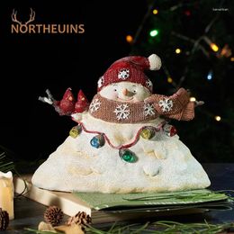 Figurines décoratives Northeuins Resin Beach Snowman statue créative sable sculpture modèle de saison cadeau à la maison