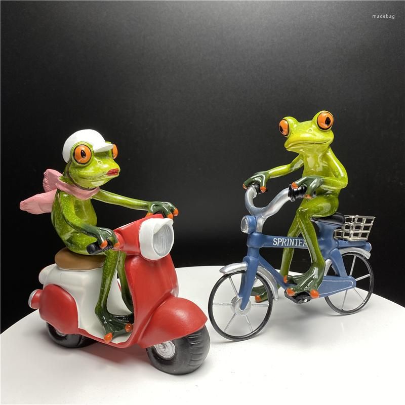 Figurines d￩coratives Northeuins R￩sine Frog Frog Miniature Animal Statue Desktop Decoration Souvenirs for Interior Modern Home Decor Loft