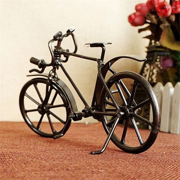 Figuritas decorativas, figurita de bicicleta antigua nostálgica, artesanía de Metal, accesorios de decoración del hogar, ornamento de bicicleta, modelo en miniatura para niños