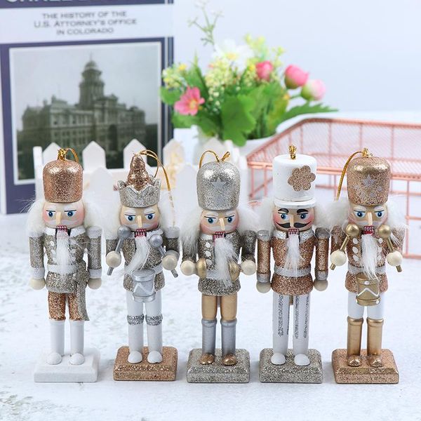 Figurines décoratives objets 12 cm casse-noisette en bois soldat Figure modèle marionnette poupée artisanat pour enfants cadeaux de noël maison bureau De