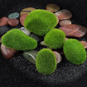 Figurines décoratives Objets 5pc / set Mousse Artificielle Pierres Floues Micro Paysage Décoration DIY Herbe Aquarium Jardin Plante Pelouse Mossy St