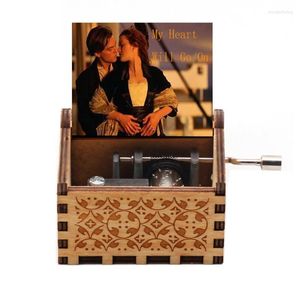 Decoratieve beeldjes Objecten Antiek houten hand Cranked My Heart Will Go on Music Box Titanic Film Theme Song Birthday Christmas Gift