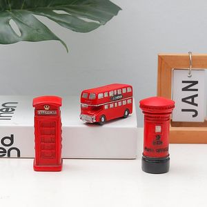 Decoratieve Beeldjes Objecten Engeland Retro Rode Londen Telefooncel Bus Post Model Ornamenten Kinderkamer Decoratie Hars Ambachten