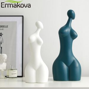 Decoratieve beeldjes Objecten Ermakova 2-PCS Keramische lichaamskunst Abstract Sexy Woman Standue Matte Figurine Home Woonkamer Decoratie Ornamen