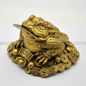 Figurines décoratives objets Feng Shui petit argent à trois pattes pour grenouille Fortune laiton crapaud chinois pièce en métal artisanat décor à la maison cadeau