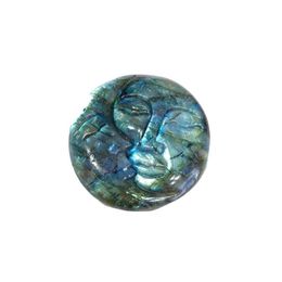 Decoratieve beeldjes objecten hand gesneden natuurlijk blauw flash labradoriet plam steen zon en maan gezicht snijwerk