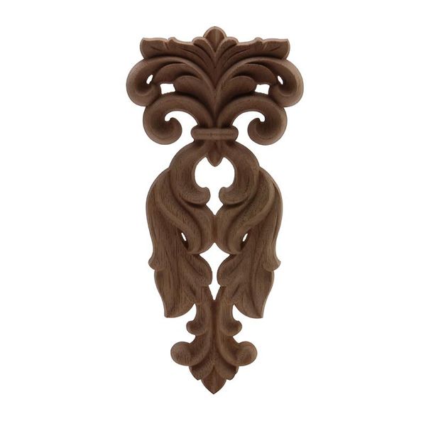 Figuritas decorativas Objetos Ornamental Retro Exquisita Calcomanía de madera Aplique Onlay Puertas Madera Larga Ventana de gabinete de goma grande