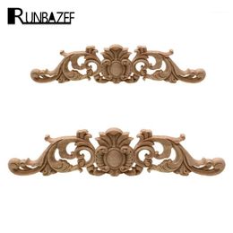 Decoratieve beeldjes Objecten Runbazef Woodcarving Decal Home Furniture Canved Applique Window Deur Decor Wooden Miniaturen Crafts Garden D