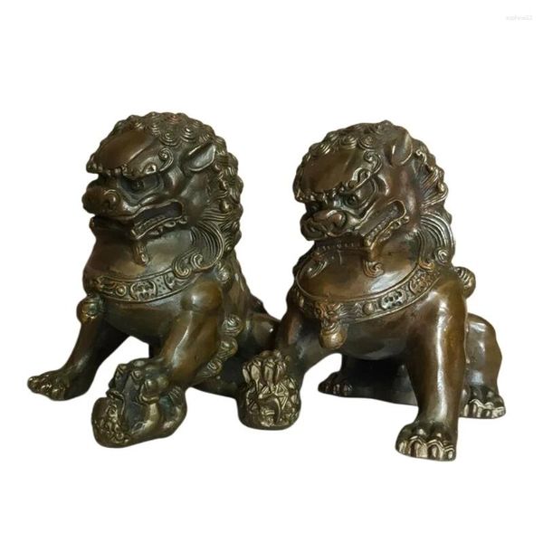 Figurines décoratives vieilles lions antiques lions lions statue statue fu foo chiens paire de lions -wish u richesse