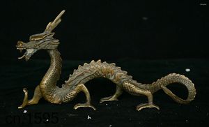 Decoratieve beeldjes Oud China Boeddhisme Brons Fengshui 12 Zodiac Year Animal Dragon God Loong Statue