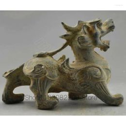 Figurines décoratives vieille terre terre cuite cuivre Bronze sculpté Dragon Kirin Pixiou Hikyuu Statues