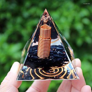 Decoratieve beeldjes Orgone-piramide Orgonite Witte Kristallen Kolom Reiki Chakra Multiplier Energiegenerator Meditatietool Geluksdecoratie