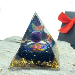 Figurines décoratives Orgonite Energy Pyramide Orgone Pyramide Amethyst Sphère Arbre Life guérison Crystal EMF Protection Méditation Yoga Quartz