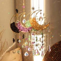 Figurines décoratives Original Amazon Natural Crushed Stone Sherglass Grande Lune Moon Amethyst Crystal Suncatcher Pendante Décoration