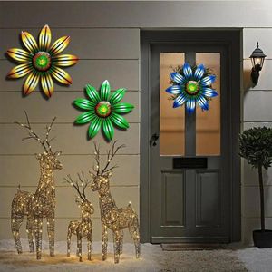 Decoratieve beeldjes ornament metalen bloem 4 kleuren accessoires kunst decor tuin hangende huis indoor buiten woonkamer reserveonderdelen