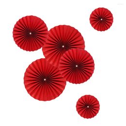 Decoratieve beeldjes Ornament Papieren Bloem Waaier Kerstdecoratie Hangende Decoraties Benodigdheden Rood