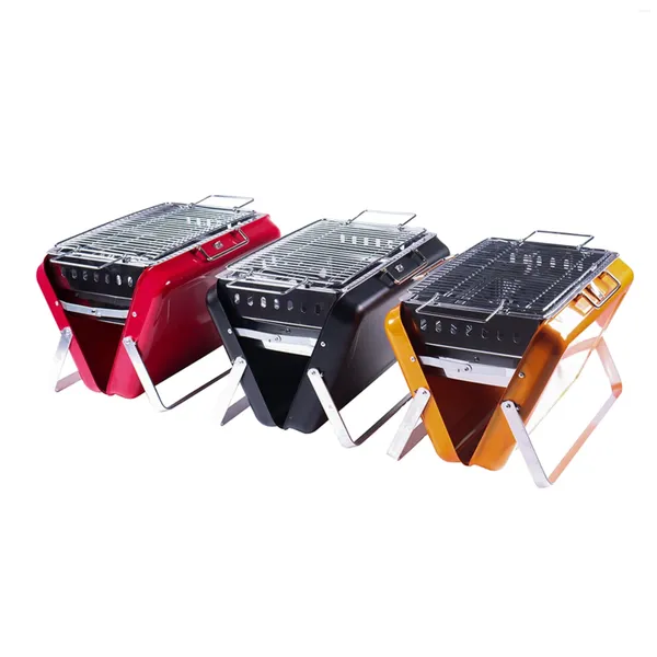 Figurines décoratives Mallette d'extérieur BBQ Camping Facile Portable Table de cuisson Barbecue pliant Grill Personnaliser la couleur disponible