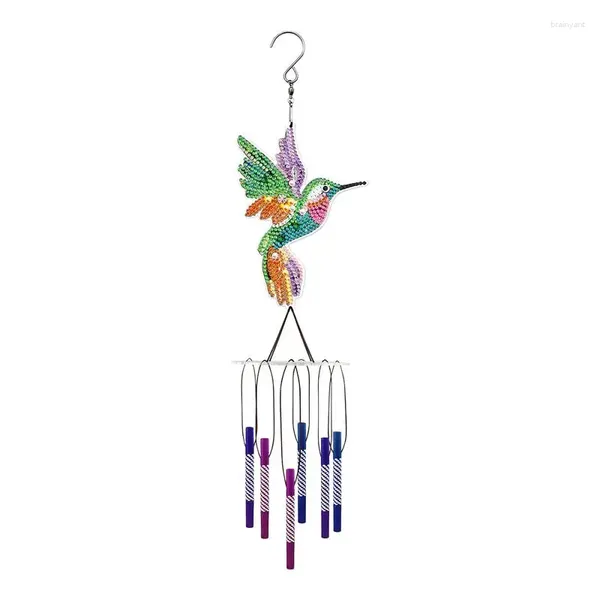 Figurines décoratives extérieures éolien carillon gemm peinture de colibri colocol
