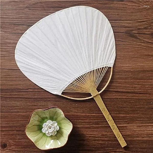 Figuras decorativas PAI Bambu Lot Fans Pure White Bamboo Many en blanco Calligraphy Pintura Grupo Fan de verano Mano de verano