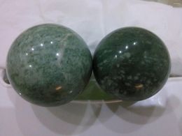 Figurines décoratives paire de sphères de Massage en pierre de Jade verte 5 Cm masseur d'exercice boule de santé
