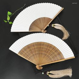 Figurines décoratifs ventilateur de papier japonais ventilador peinture à main abanicos para boda portable bambou calligraphie ventilatore cadeau d'été