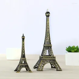 Figuras decorativas de París Eiffel Craft Metal Decorios Decoración Home Figurine Estatua Modelo de bronce Tono de viaje