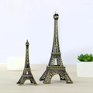 Figuras decorativas de París Eiffel Craft Metal Decorios Decoración Home Figurine Estatua Modelo de bronce Tono de viaje