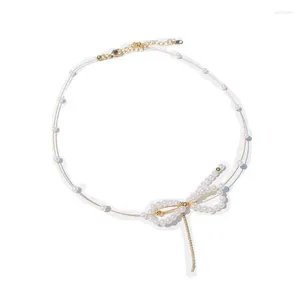 Decoratieve beeldjes Pearl Homemade Bow Necklace Fairy Tassel voor vriendin
