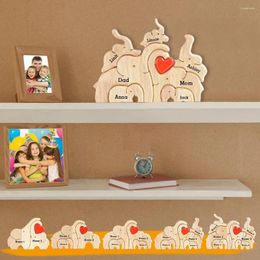 Decoratieve Beeldjes Gepersonaliseerde Olifant Familie Houten Kunstpuzzel 2024 Desktop Decoraties Dieren Thema Aangepast Cadeau Voor