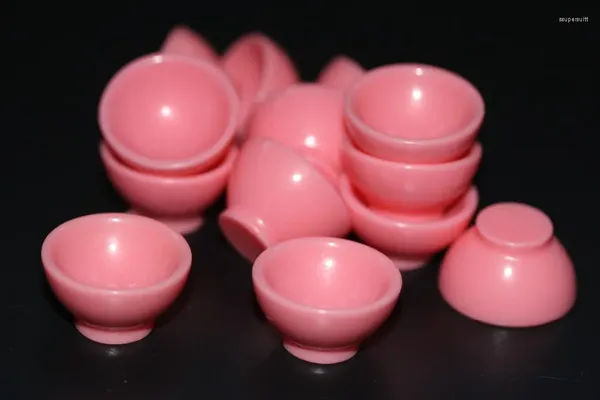 Figurines décoratives rose rond résine bol maison de poupée Miniatures japonais Mini riz plat Miniature vaisselle accessoire de salle à manger 23 14mm
