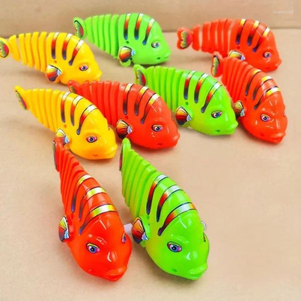 Figurines décoratives en plastique, jouets de poisson à remonter, horloge de course, jouet classique né au printemps pour enfants