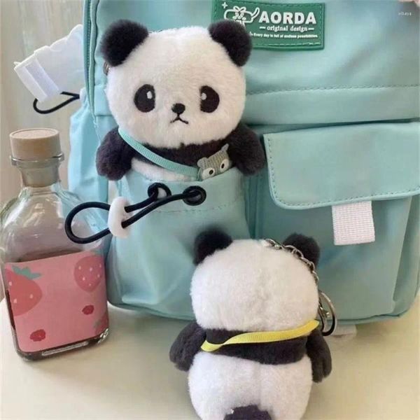 Figurines décoratives pelues mignonnes panda keychain créativité poupée pp coton coréen style car clés clés cadeau de Noël cadeau