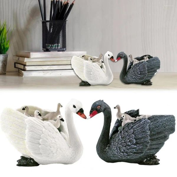 Figuras decorativas Modelo de aves de corral Figura realista de animales de granja en miniatura en miniatura en blanco/negro Adorno sólido Toy educativo para la enseñanza