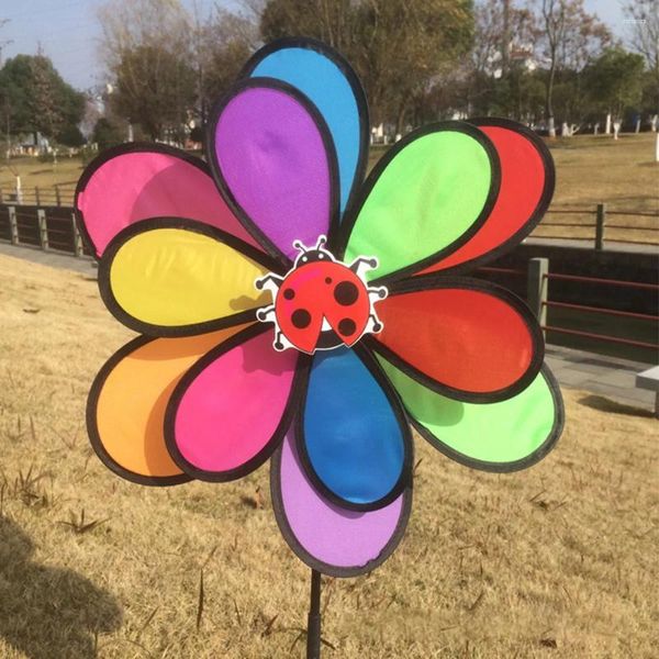 Figurines décoratives Practical Wind Spinner Moulin à vent 1 pcs toutes occasions Black Edge Colorful Small Easy Retroval and Installation
