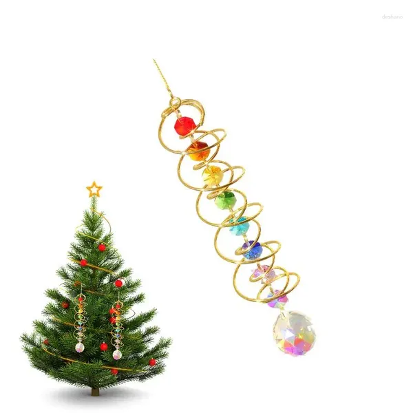 Figurines décoratives prisme suspendu en cristaux arc-en-ciel, pendentif, spinner à vent, attrape-soleil d'extérieur pour lustre de noël