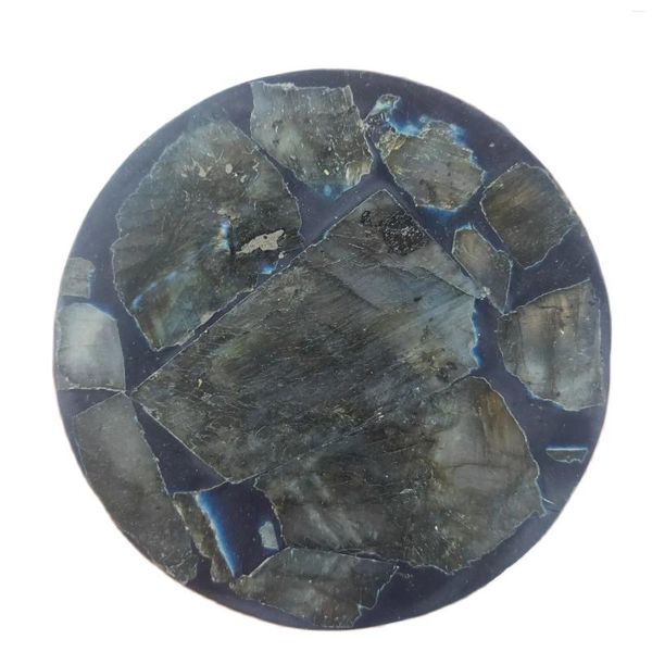 Produit de figurines décoratifs!Colorful Labradorite Plate Slice Crystal Craby Piedal Mineral Spécimen Mineral Display Home Decoration