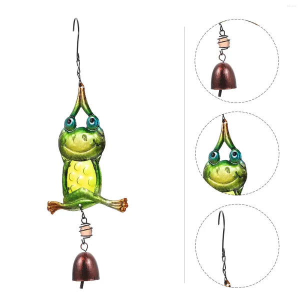 Figuras decorativas accesorios de la rana rana chimes de viento decoraciones de la casa para el hogar ornamenr hierro adorno al aire libre