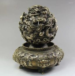 Figurines décoratives en cuivre pur grande taille de grande taille tourne Kowloon Heaven and Earth Tripod Nine Treasure Age Prosperous Age