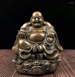 Figurines décoratives en cuivre pur, boule assise, crapaud doré, ventre riant, ornements de bouddha
