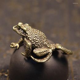 Decoratieve beeldjes Pure Copper Toad Desktop Ornamens Personality Tea Pet Lucky Antiques