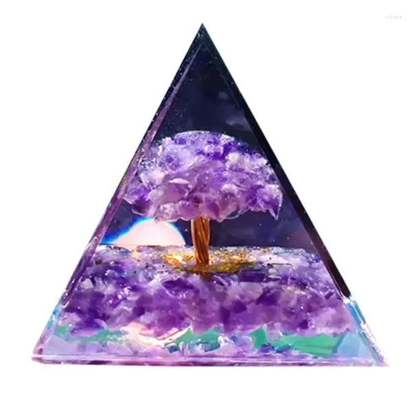 Figurines décoratives Pyramide Générateur d'énergie arbre de vie pour protection Crystal Meditation Yoga Balance spirituelle décoration intérieure