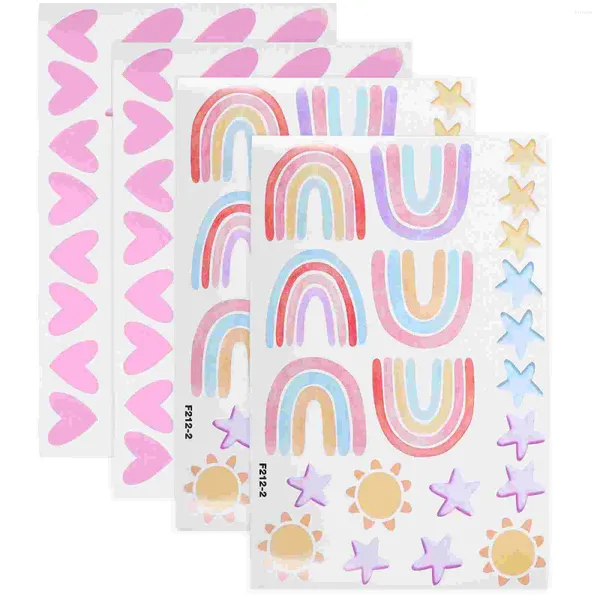 Figurines décoratines Rainbow Star Sticker Wall Stickers pour le salon Decal Girl Kid Decor PVC Art