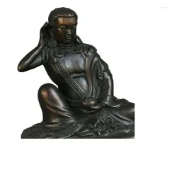 Decoratieve beeldjes zeldzame oude Tibet Boeddhisme Tempel Bronze Milarepa Boeddha Alwetend standbeeld